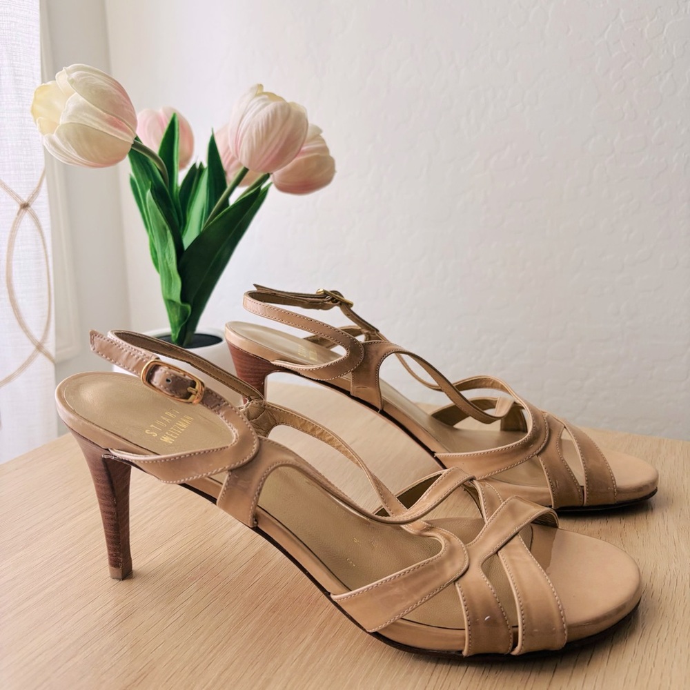 Stuart Weitzman‎ Tan Strappy Heels Size 9 M
